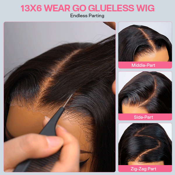 13x6 Kinky Straight Layered Cut Lace Front Wig – Glueless, Invisi Drawstring, 250% Density