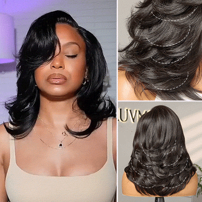 Effortless Chic Butterfly Cut Short Wavy HD Lace Wig – Glueless Natural Hairline Beginner Friendly Daily Wear Look