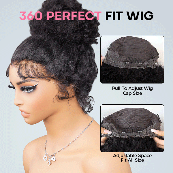 360° Body Wave Lace Human Hair Wig – Glueless, Pre-Bleached, Pre-Cut, Adjustable Drawstrings