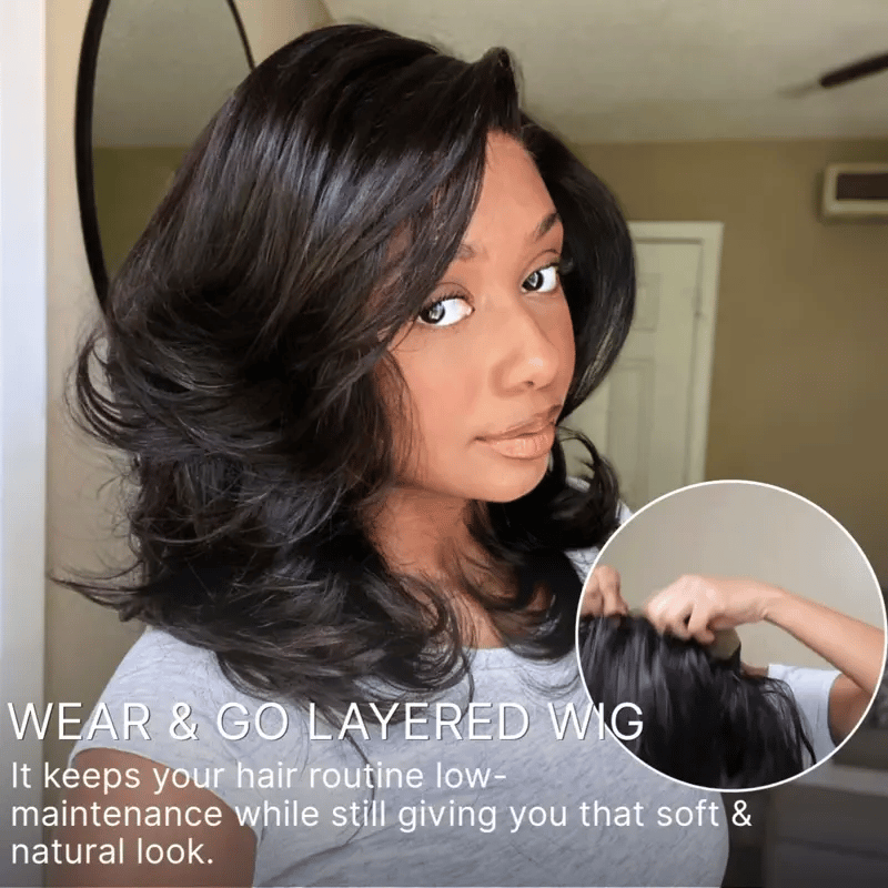 Effortless Chic Butterfly Cut Short Wavy HD Lace Wig – Glueless Natural Hairline Beginner Friendly Daily Wear Look
