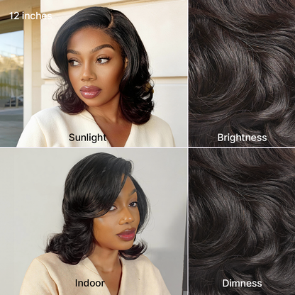 Effortless Chic Butterfly Cut Short Wavy HD Lace Wig – Glueless Natural Hairline Beginner Friendly Daily Wear Look