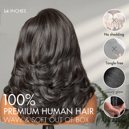 Effortless Chic Butterfly Cut Short Wavy HD Lace Wig – Glueless Natural Hairline Beginner Friendly Daily Wear Look