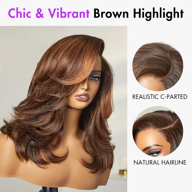 Effortless Chic Butterfly Cut Short Wavy HD Lace Wig – Glueless Natural Hairline Beginner Friendly Daily Wear Look