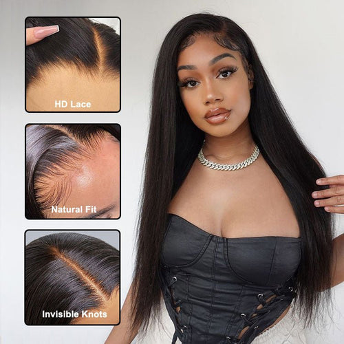 Superlove Lightning Deal 13x6 Straight Human Hair HD Transparent Lace Front Wig