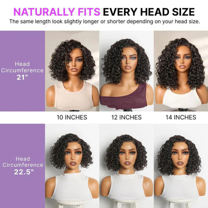 ⏰ LIMITED TIME OFFER 🔥Ready-to-Wear Glueless Curly Bob Wig