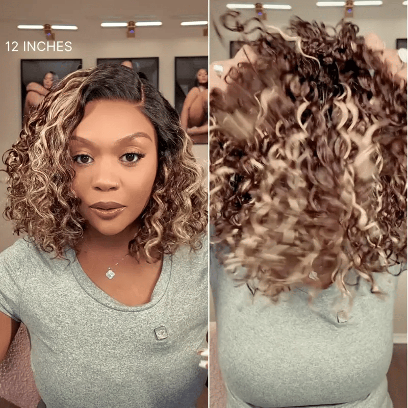 ⏰ LIMITED TIME OFFER 🔥Ready-to-Wear Glueless Curly Bob Wig
