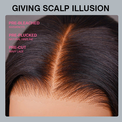 Ultra Natural Layered Yaki Straight Bob 9x6 T-Part Lace Wig – Glueless, Adjustable Fit, Silky Finish, Classic & Chic