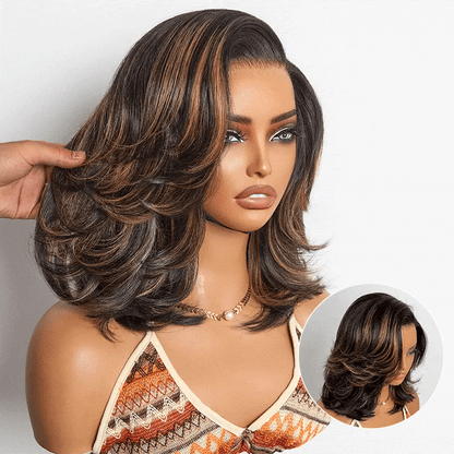 Effortless Chic Butterfly Cut Short Wavy HD Lace Wig – Glueless Natural Hairline Beginner Friendly Daily Wear Look