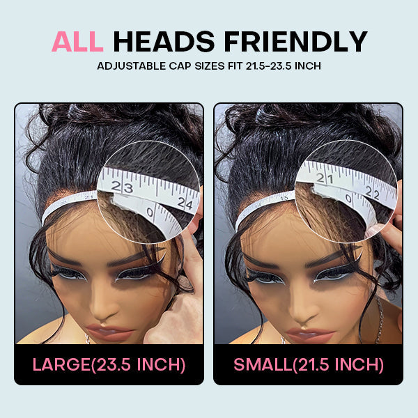 360 Water Wave Lace Human Hair Wig – Glueless, Pre-Bleached, Pre-Cut, Invisi Drawstrings