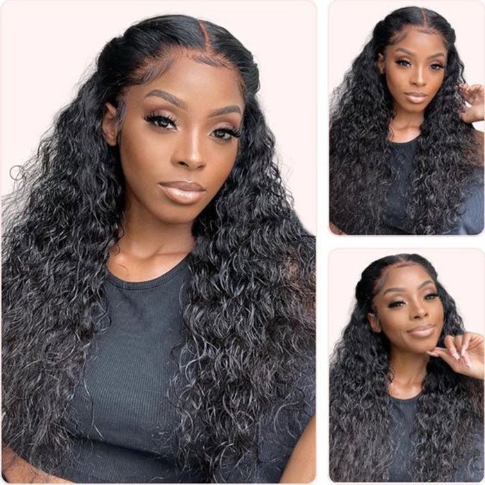 Glueless 13x4  Transparent Water Wave Frontal Wig  with Baby Hair