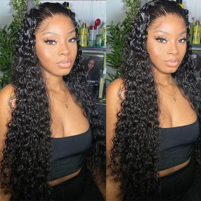Glueless 13x4  Transparent Water Wave Frontal Wig  with Baby Hair